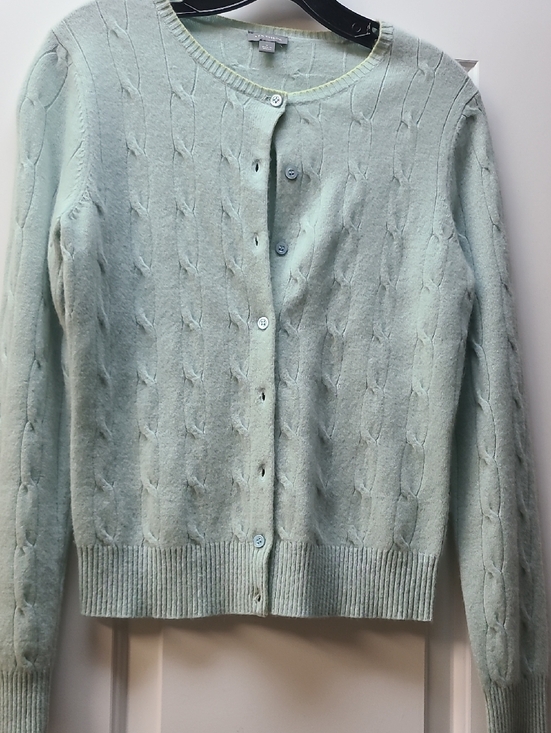 Ann Taylor Sweaters - Ann Taylor Light Mint Green Cable Knit Cardigan